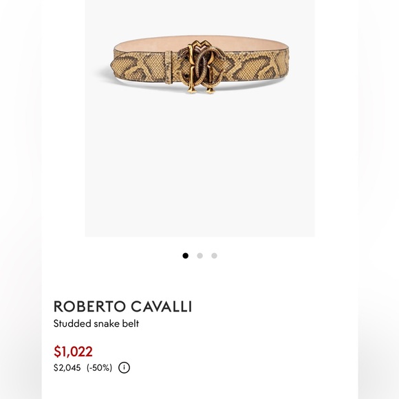 Roberto Cavalli Python Leather Belt w/ RC Logo Buckle | Size 40 / 80 - Picture 6 of 6